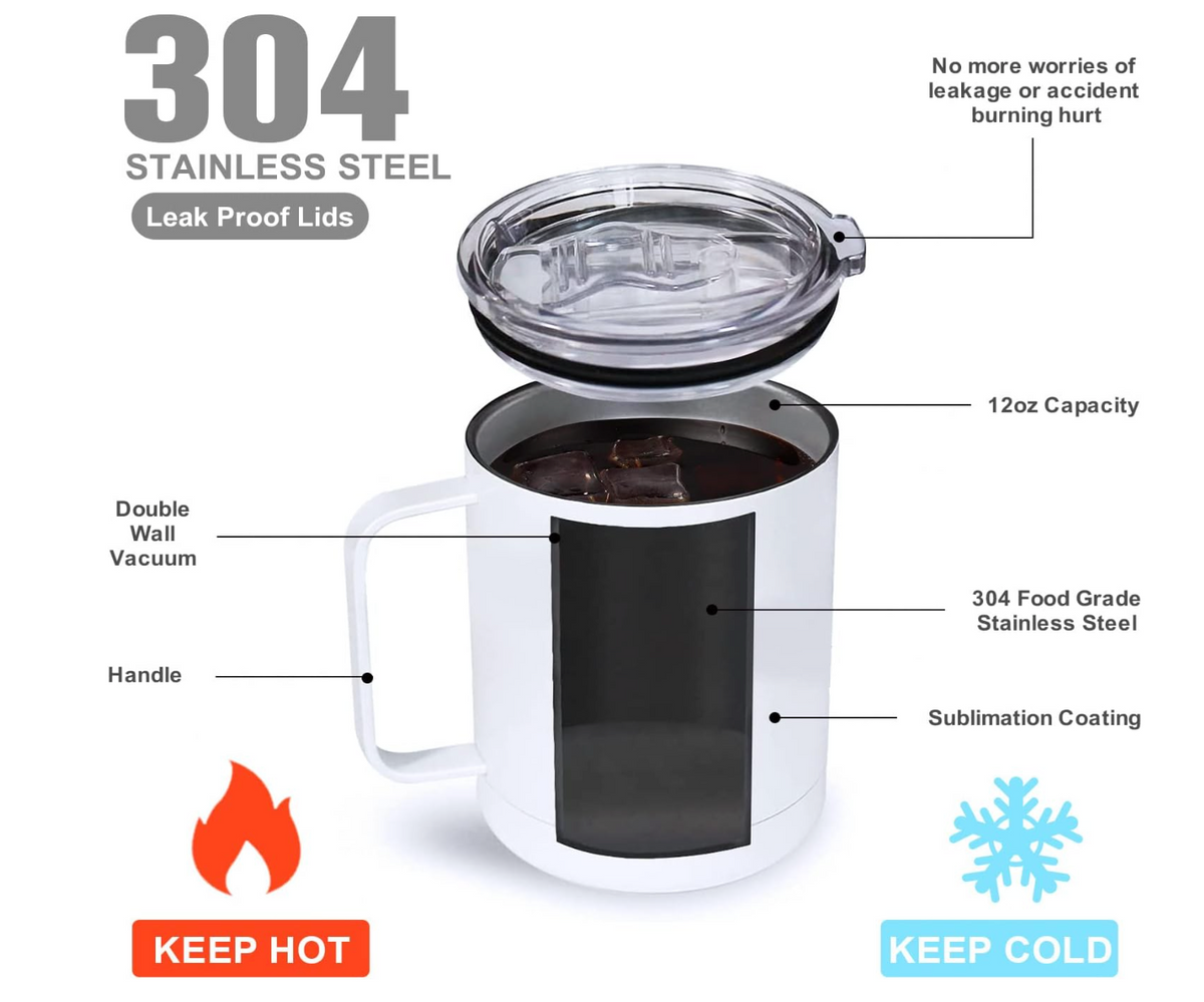 Travel Mug with Handle-Base & Sliding Lid