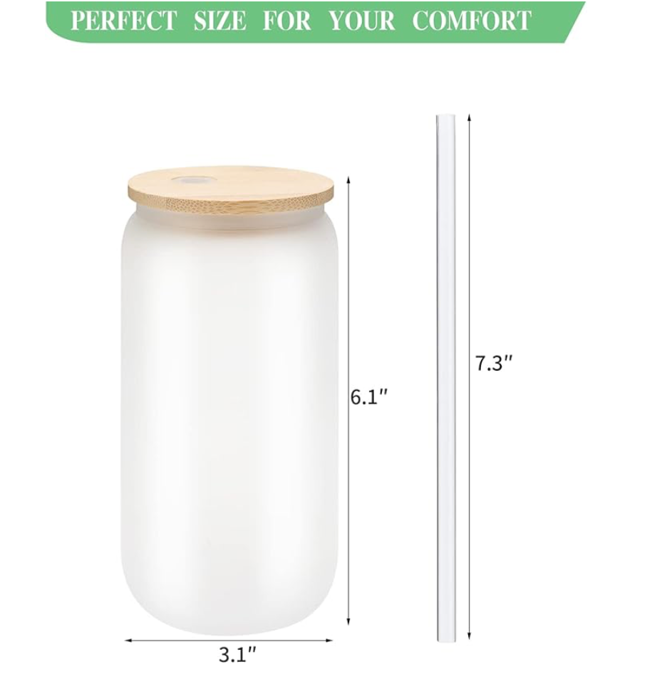 Glass Cups and Bamboo Lids