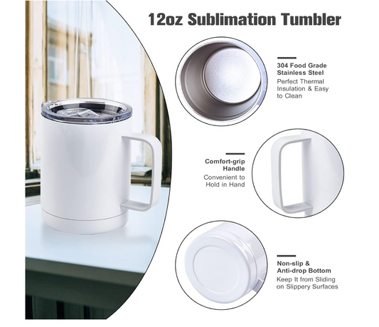 Travel Mug with Handle-Base & Sliding Lid